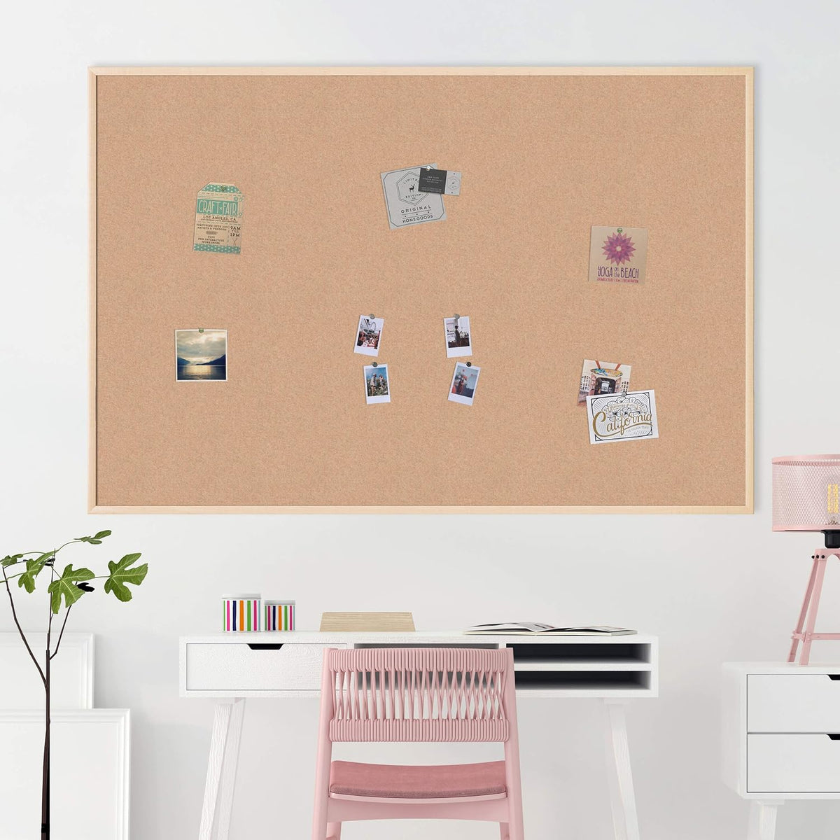 U Brands Cork Board, Birch Bulletin Board for Office Wall, 72" x 48"