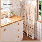 4NM No Assembly Extra Wide 4 Tiers Folding Bookshelf Storage Shelves Vintage - Image 4