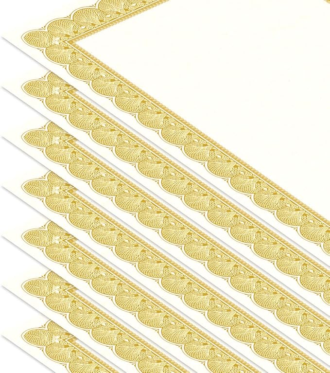 Elite Gold & White Parchment Certificate Papers - Image 4