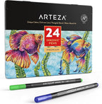 ARTEZA Inkonic Fineliners Fine Point Pens, 0.4mm Tips, Ergonomic Barrels by ARTEZA