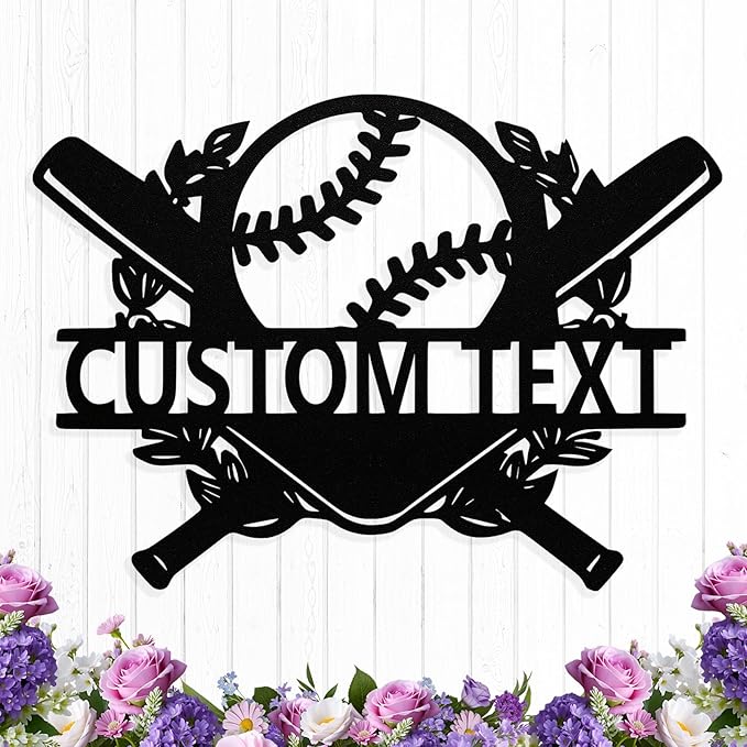 Personalized Baseball Metal Sign Custom Name Sign Baseball Player Gift Boys by HengMeiZiK