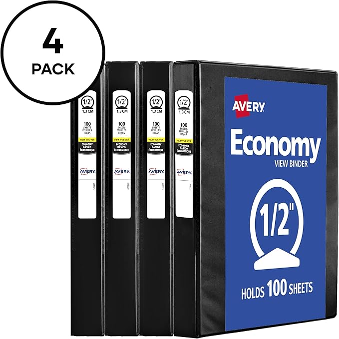 Avery Standard View 3 Ring Binder, 0.5" Round Rings, 100-Sheet Capacity - Image 7