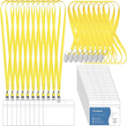 100 Pcs Lanyards for ID Badges and 100 Pcs Clear Name Tag Holders Reusable by Lecpeting