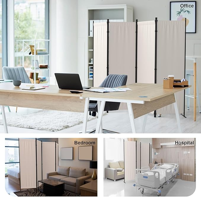 Kecreque Room Divider 4 Panel Partition Room Dividers & Folding Privacy Screens - Image 7