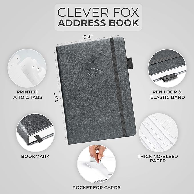 Clever Fox Address Book with alphabetic tabs - Image 2