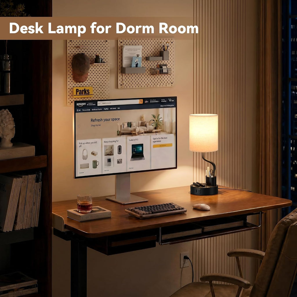 fenmzee bedside lamps for bedroom set of 2 shown in use