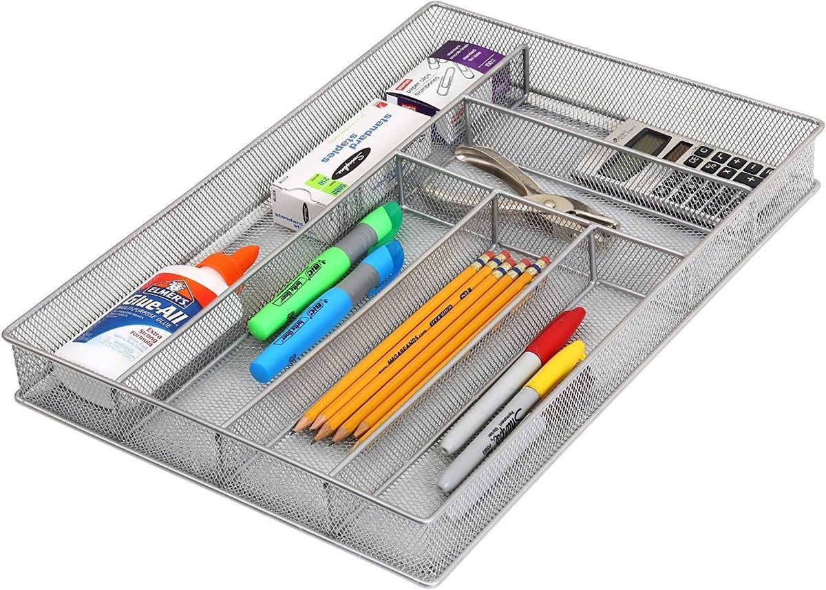 YBM Home Metal Silverware Organizer for In-Drawer Cutlery Storage, 6 Compartm...
