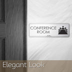 Conference Room Sign Office Meeting Sign, Brushed Silver, Fade Resistance - Image 6