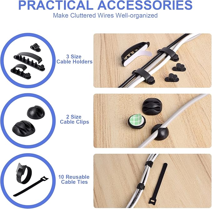 Cable Organizer Box Set of Three, Power Cover Cord Holder Surge Protector - Image 4