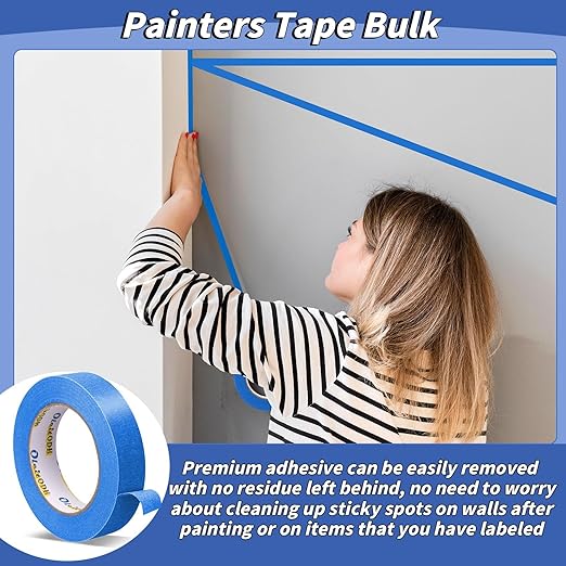12 Rolls Blue Painters Tape Bulk 3 inch x 60 Yards, Total 720 Yd, Painters - Image 4