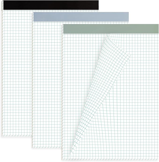 AZUREAL Grid Paper Notebook 8.5 x 11 Inches, 3 Pack graph paper pad, 70Gsm 4×4 by Unknown