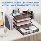 opnice desk organizers and accessories, 4-tier desktop file, close-up detail