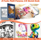 hapikalor 156-pack art kit drawing set with 2, side view