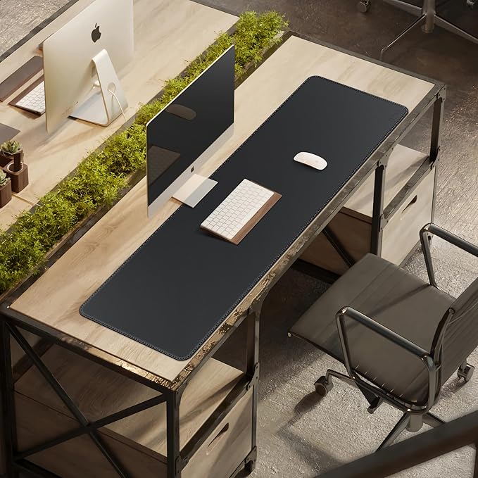 CENNBIE Leather Desk Mat Protector, 51.2" x 16" Extra Large Leather Office Desk - Image 6