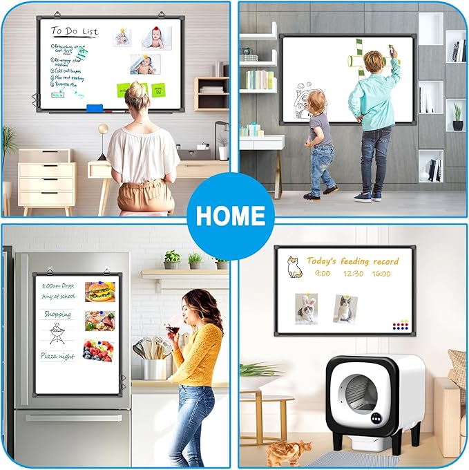 H-Qprobd 36"x24" White Board for Wall Double-Sided Magnetic Dry Erase Board - Image 5