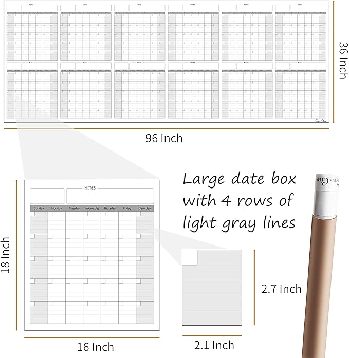 CLEVER CLEAN Large Dry Erase Wall Calendar - Image 2