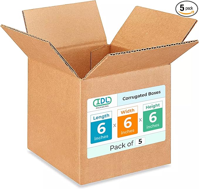 Small Cube Moving & Shipping Boxes 6 x 6 x 6 inches by IDLPackaging