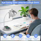 led desk lamp for home office with wireless showing dimensions