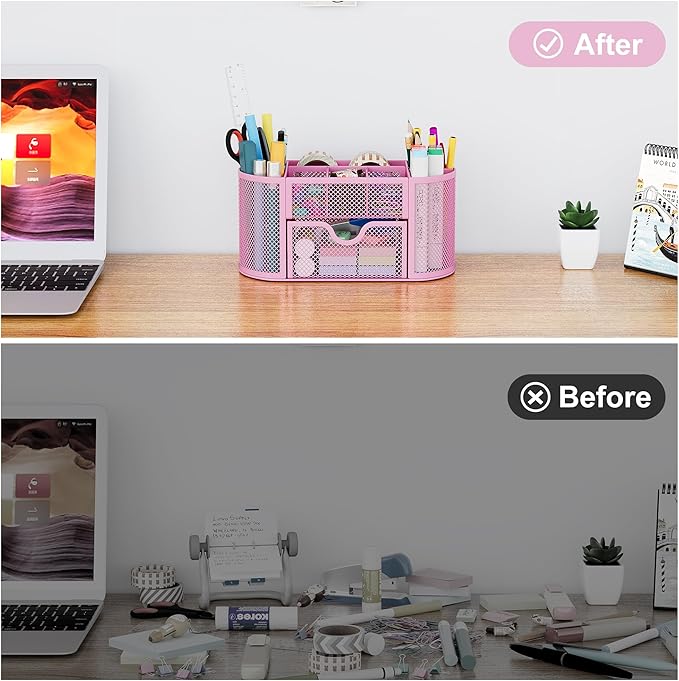 EasyPAG Mesh Pen Holder Desk Organizer - Image 4