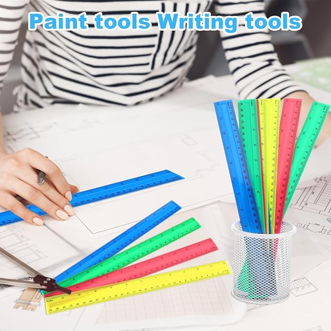 120 Pack Clear Plastic Rulers 12 Inch, Rulers Bulk - Image 5