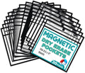 Magnetic Dry Erase Pockets by Two Point (30-Pack) - Landscape - Black Dry Erase Pocket Sleeves, Job Shop Ticket Holders, Clear Paper Sleeves Protector, Magnetic Pouch