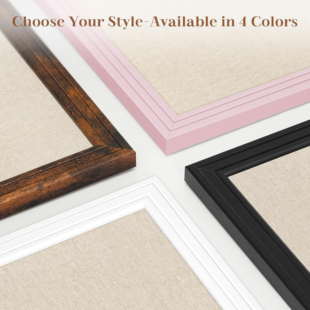 DOLLAR BOSS 24"x18" Linen Cork Board Decorative Bulletin Board, White