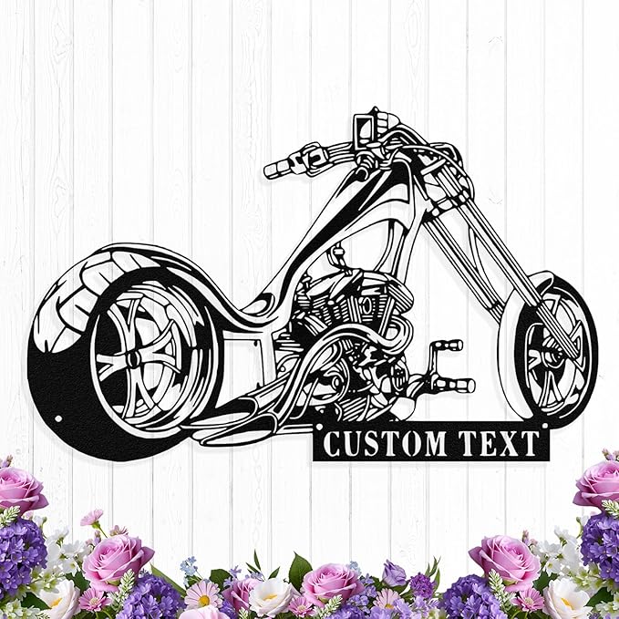 Custom Motorcycle Metal Sign Personalized Biker Name Sign Motorcycle Wall Art by HengMeiZiK