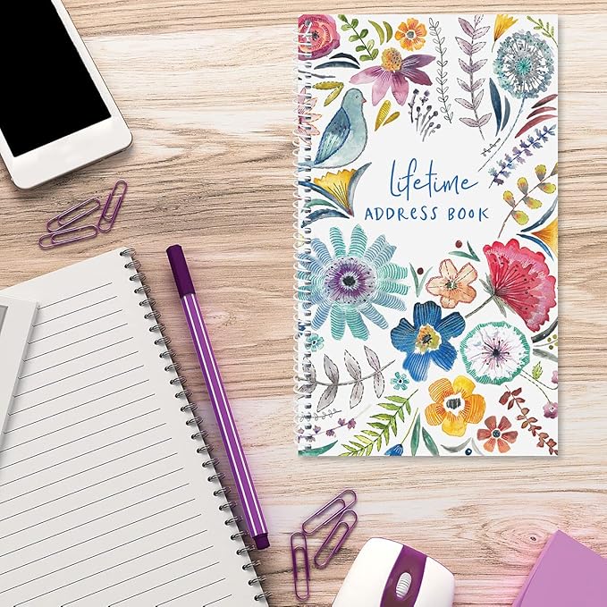 Current Embroidered Florals Address Book-94 Pages; Small 5" x 8-1/2" Size - Image 5