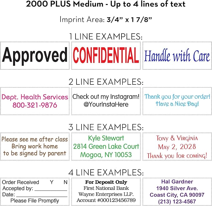 COLOP Medium Size Self Inking Custom Text Stamp - Image 2