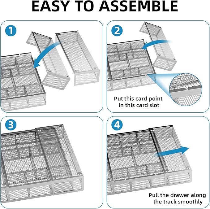 Marbrasse Expandable Desk Drawer Organizer, Mesh Tray - Image 7