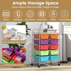 HAPPYGRILL 10-Drawer Rolling Storage Cart, Storage Organizer Cart - Image 3