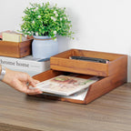 demigo desk organizer letter tray set of 2, front angle view