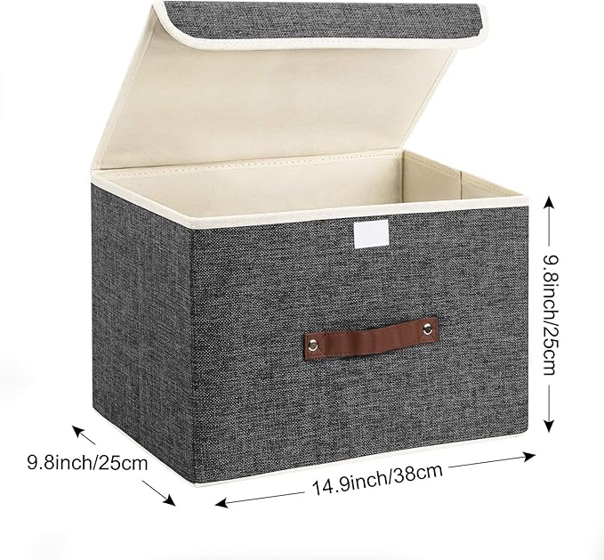 TYEERS Collapsible Storage Boxes, Washable Fabric Storage Bins - Image 2
