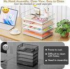 YKLSLH 4 Trays Paper Organizer Letter Tray - Image 3