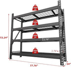 Yardenaler 8000LBS 78 "W x 24 "D x 72 "H Garage Shelving, 4-Tier Industrial - Image 2