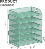 6 Tier Desk Organizer, Heavy-Duty Thick Metal Letter Tray Organizer, Large - Image 5