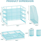 Marbrasse Desk Organizer and Accessories，4-Tier Paper Letter Tray Organizer - Image 3