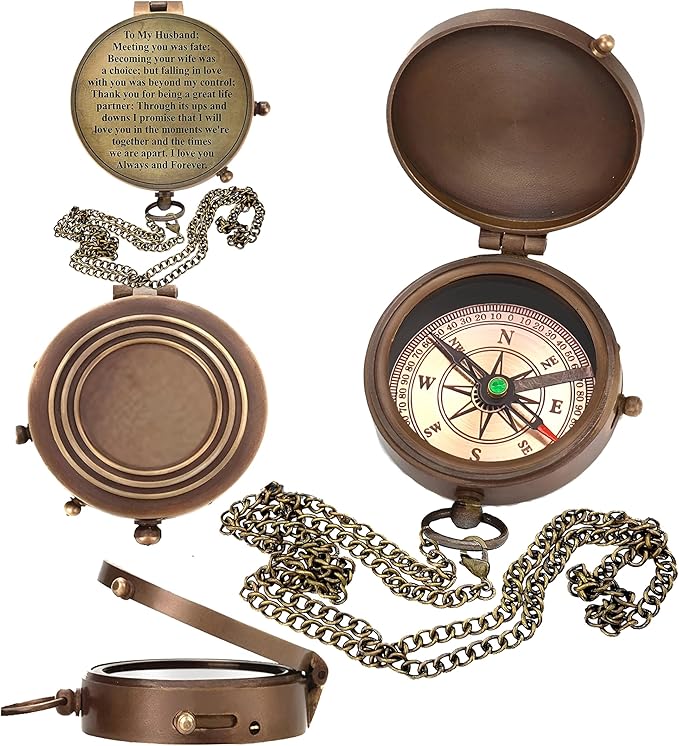 Engraved Compass, Gift for Husband, Anniversary, Wedding Gift for Him, Long - Image 6