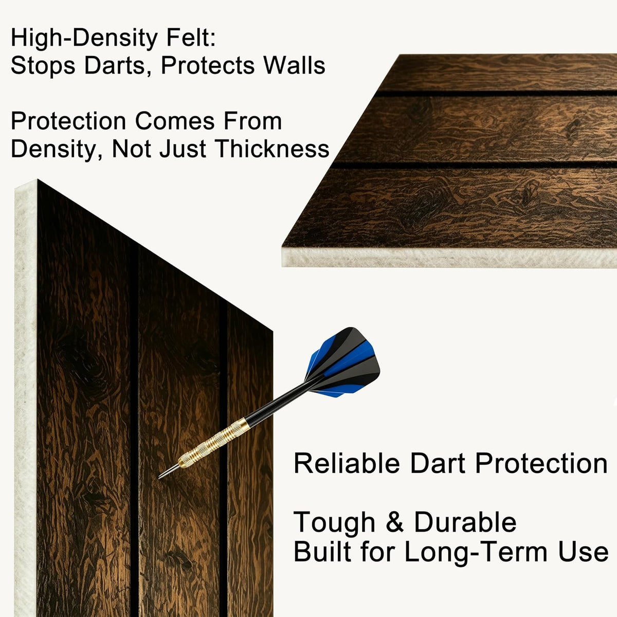 Felt Dart Board Wall Protector Foldable Cork Alternative Backing Board, 35.4x...