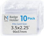 Mata1-USA Plastic Card Holder, Horizontal Badge Holder by Mata1