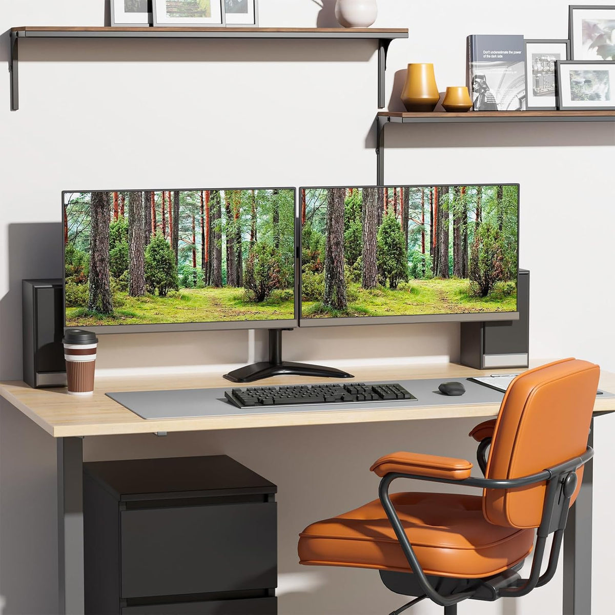 wali freestanding dual monitor stand for 13-27 inch, package contents