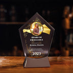 7 1/2" Personalized Glass Plaque for Awards and Trophies Custom Award for Employee of the Month, Retirement, Leadership and Appreciation Gift Awards (D7)