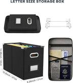 Oterri File Organizer Box with Lid, Hanging Filing File Box with Mesh Pocket - Image 2