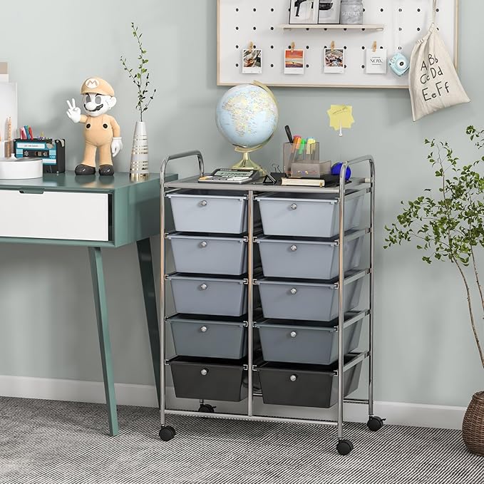GLACER 10 Drawer Rolling Cart, Storage Cart - Image 2
