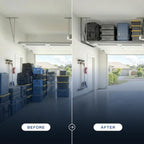 monsterrax 2-pack 4x8 overhead garage storage rack, gray showing dimensions