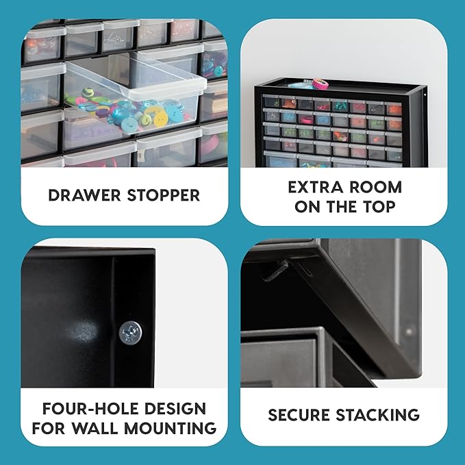 IRIS USA Screw Tool Organizer Small Parts Cabinet, Electronics Hardware Nuts - Image 5