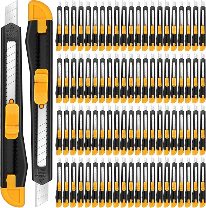Lanties 300 Pcs Box Cutters Retractable Utility Knife Office Supplies 9mm Wide by Lanties
