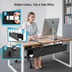 Desk Cable Management Tray, Fabric Cable Organizer, No Drill Large Clamp/Screw - Image 6