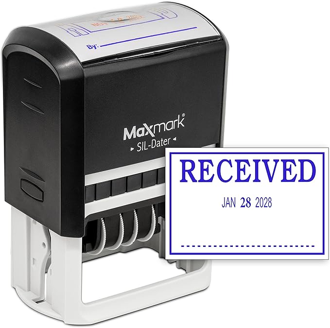 MaxMark Large Self-Inking Rubber Date Office Stamp by Maxmark