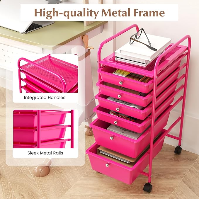 RELAX4LIFE 6-Drawer Rolling Storage Cart - Image 6